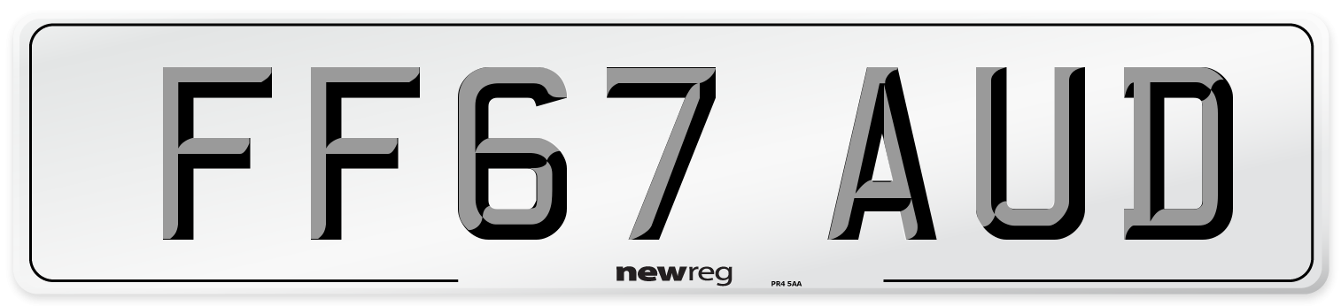 FF67 AUD Number Plate from New Reg